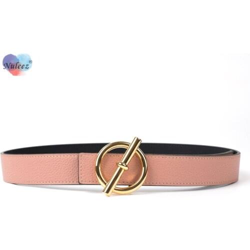 Nuleez Brand Belt Women Italy Leather Cowhide Luxury TG Skin Fashion Dress Accessory Waist Decoration Jeans