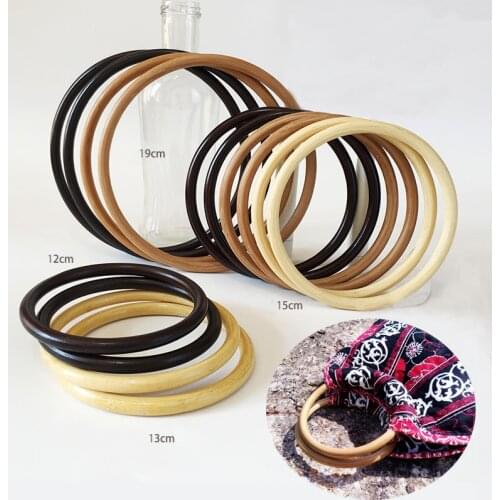 One pair=2 pieces o shape rattan rings bamboo bag handles obag purse frame hanger wholesale rattan purse handles drop ship
