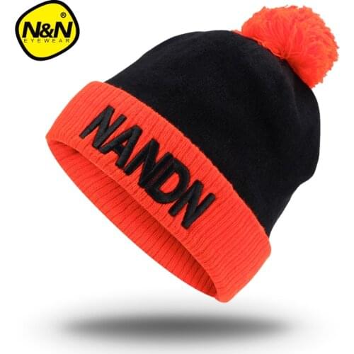 NANDN Autumn winter hat unisex knitted Skulliesl run cap ski cap