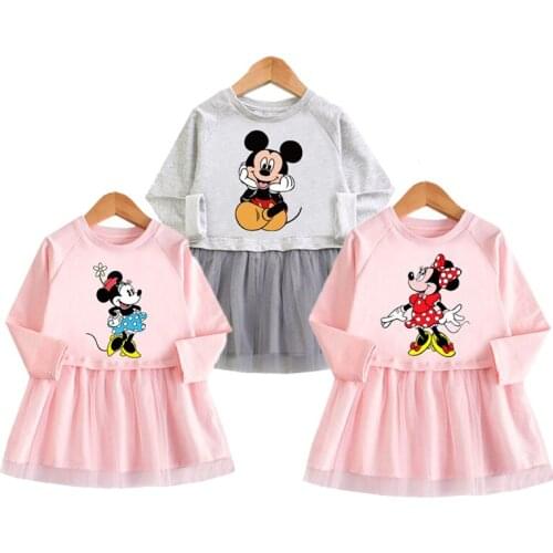 Girls Dress Summer Girl Baby Toddler Minnie Mickey Cartoon Dress Children Party Birthday Ballet Clothes Princess Cute Dresses