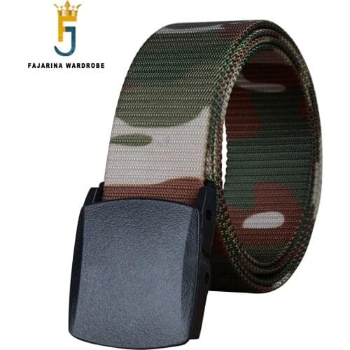 FAJARINA High Quality Automatic Plastic Buckle Nylon Belts for Men Design Camouflage Styles 125cm Length 3.8cm Width CBFJ0082