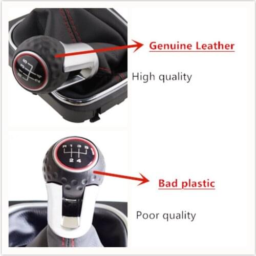 For VW Volkswagen Golf 5/6 MK5/6 Scirocco(2009) octavia Car Gear Shift Knob Lever Pen 5 6 Speed handle ball boot cover Gaitor