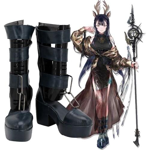 Game Arknights Tsukinogi Cosplay Boots Customized Leather Shoes for Men and Women