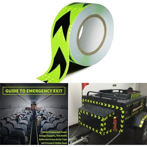 5cmx50m/Roll Car Reflective Tape Car Safety Mark Reflective Arrow Strip Stickers Warning Light Reflector Sticker Warning Tape
