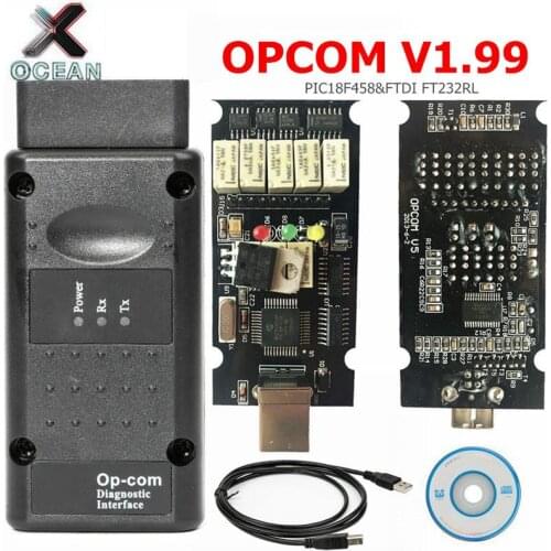 V1.99 OPCOM 2019 for opel OP COM interface with PIC18F458 FTDI FT232RL OP-COM opel Diagnostic scanner professional Opcom 1.99