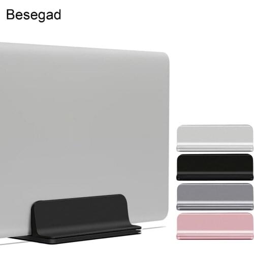 Besegad Vertical Laptop Stand Space Saving Adjustable Desktop Holder Bracket Mount for Apple MacBook Lenovo YOGA Notebook Tablet