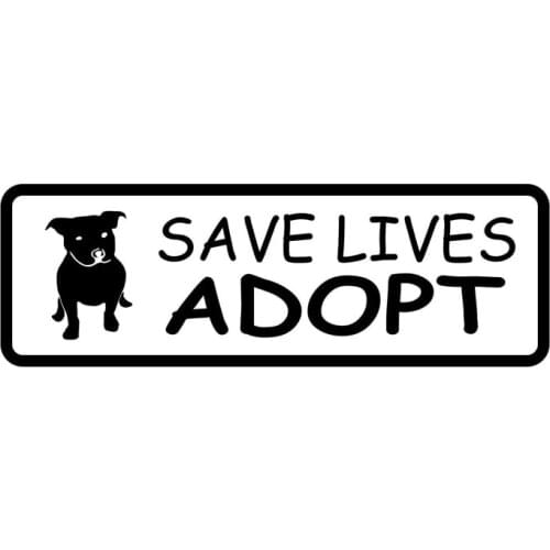 13.8CM*4.6CM Save Lives Adopt Pit Bull Dog Vinyl Car Or Truck Back Glass Window Sticker Car Stylings Car Decoration C8-0323