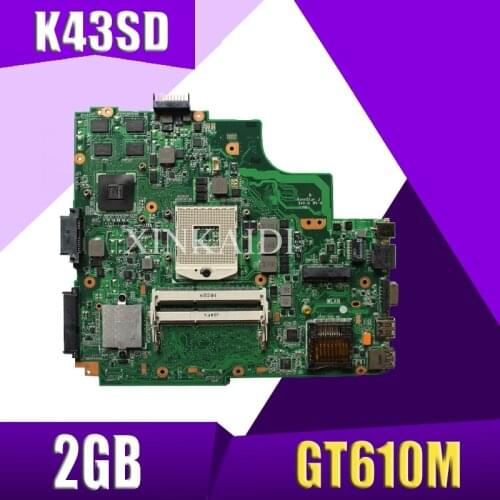 XinKaidi K43SD laptop Motherboard For ASUS A43S K43S A84S K43SD Mainboard 100% OK HM65 GT610M 2GB