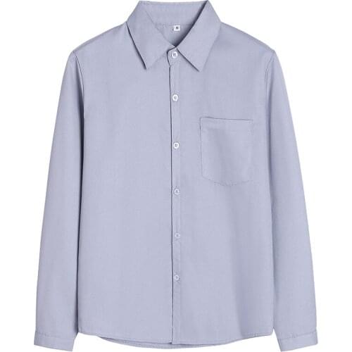 Women JK High School Uniforms Top Students Girls Harajuku Preppy Style Full Sleeve Plus Size Shirt Top Blouse Blusas Grey 5XL