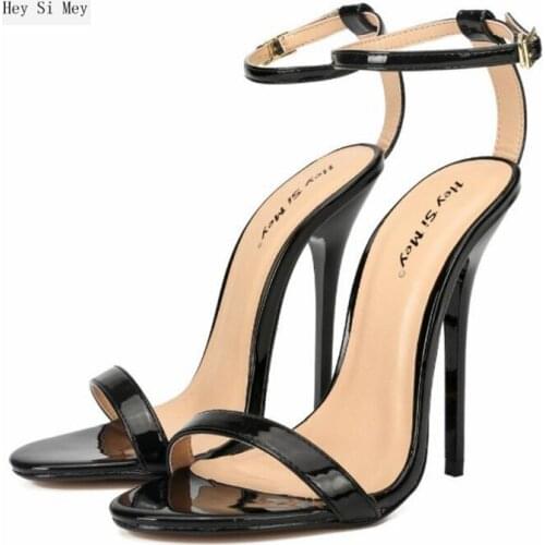 New womens sandals high-quality transgender fashion show 2010 authentic luxury womens shoes 13 cm stiletto heels 37-47 48