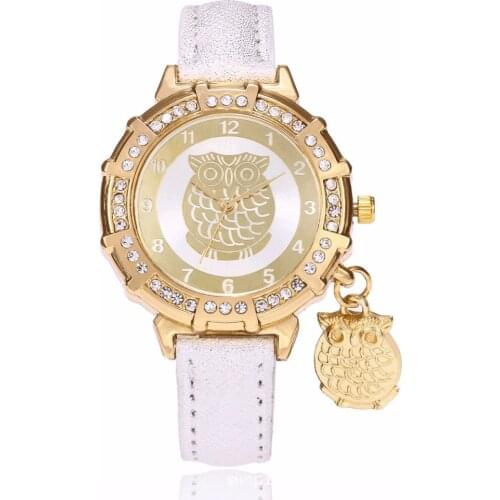 Owl Women Watches Fashion Causal Women Quartz Wristwatch Ladies Bracelet Watches Relogio Feminino Lucky Pendant Girls Gift Clock