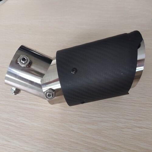 1 Piece For Akrapovic Exhaust Pipe Car Universal Matte Black Carbon Fiber Stainless Steel Adjustable Muffler Tip