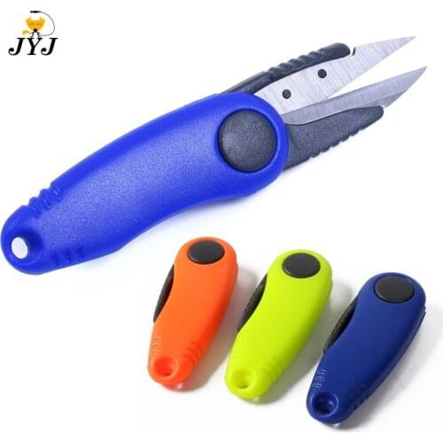 1pc Fishing Line Cutter Clipper Nipper Hook Sharpener Fly Tying Tool Tackle Gear Fishing Quick Knot Tool kit Shrimp-type