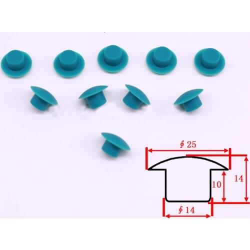 1Pcs Green 14mm Solid Silicone Rubber End Caps T Type Silicone Rubber Protect Caps Sealing Stopper Bottle Stopper