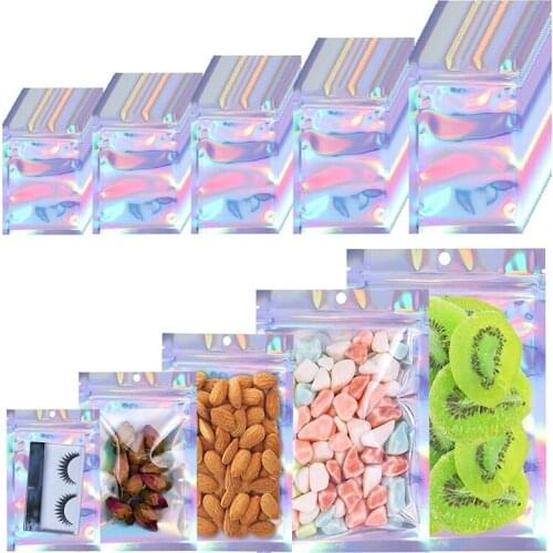 125 Pcs Resealable Smell Proof Bags Aluminum Metallic Foil Pouch Bag Flat Zipper Mylar Bag for Food Candy Jewelry Screw