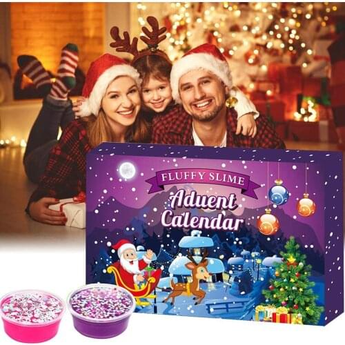 24pcs/set Slime Advent Calendar 2020 Christmas Countdown Toys Christmas Decor Theme for Kids Teens GQ