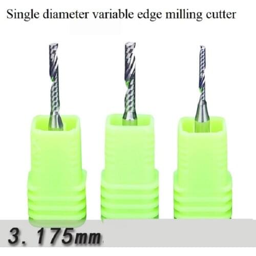 3.175mm 3A single-edge variable diameter tungsten steel milling cutter, acrylic woodworking PCV CNC tool, advertising carving kn