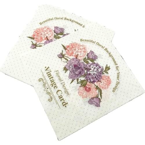33*33cm 20 Napkins/lot Color Printed Tissue Paper White Flower Creative Tissue Wedding Hotel Party Folding Tissue Paper Decor