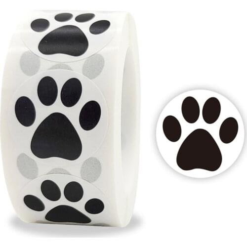 500pcs Black Paw Print Stickers Dog Cat Bear Paw Labels Stickers Kids Toys Reward Sticker Stationery Teacher For Children Gifts