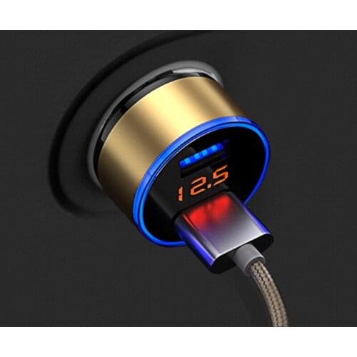 Car Charger 2 Port LCD Display Cigarette Socket Lighter For Nissan NV200 Nuvu NV2500 Forum Denki 350Z Zaroot March Muran