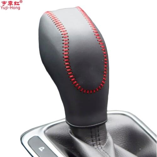 Yuji-Hong Car Gear Covers Case for Ford Mondeo 2.0L 2013 Edge 2015 Automatic Shift Collars Genuine Leather Cover