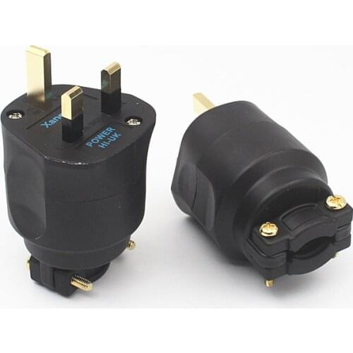 F1-UK Gold-plated Audiophile Power Cord Plug Hifi Audio Cable Adapter 13A 250V