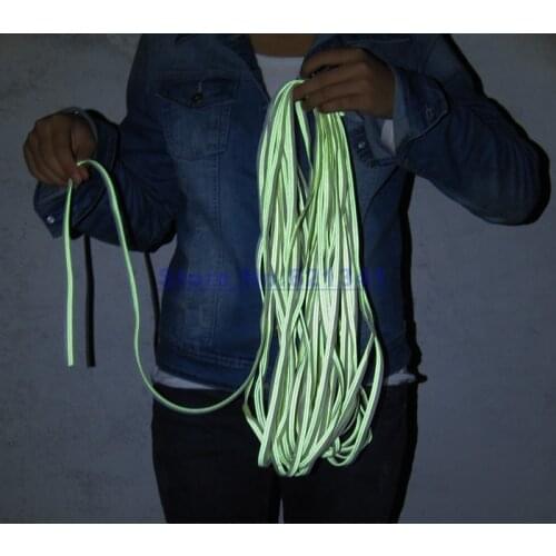 Fluorescent Yellow Reflective Piping Garment Accessory Reflective Fabric Tape Sew On 10mm(W)