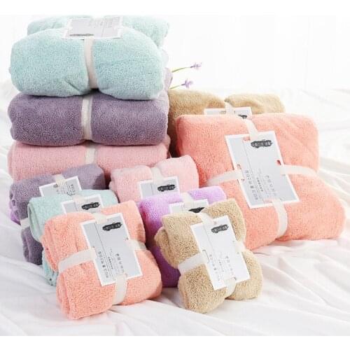 Hot Sale Coral Fleece Towel Towel Microfiber Absorbent Towel Beach Towel Household Bath Towel 35x75cm/70x140cm 2-piece Set