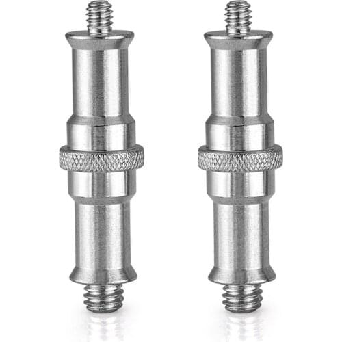 Quality 2 Pieces Standard 1/4 to 3/8 inch Metal Male Converter Threaded Screw Adapter Spigot Stud for Studio Light Stand, Hot Sh