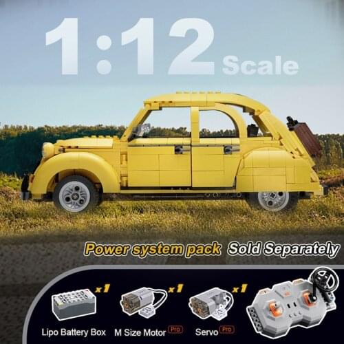 CADA Citroen 2CV RC Creative Classic Creator Remote Retro Racing Sports Car Technical Building Blocks Bricks Control Toys Gifts