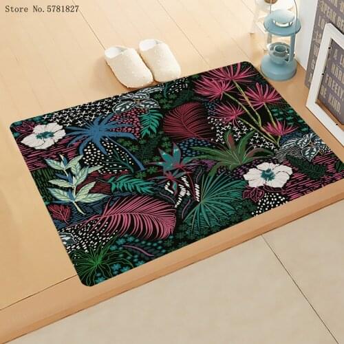 Beautiful Flower Small Door Mat Colorful Plant Doormat For Bedroom Floor Rug Kitchen Doorway Carpet Entrance Outdoor Mat Decor