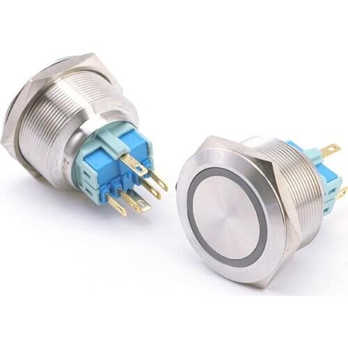 25mm/30mm Metal Push Button Switch With Light Self-reset/ Self-locking Waterproof LED Start Stop PC Power Button 5A