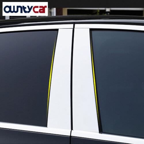 For Mercedes Benz W213 E Class E200 E300L 2016 2017 AMG Car-Styling Aluminum Polish Window Moulding Trim Decoration Set of 4pcs