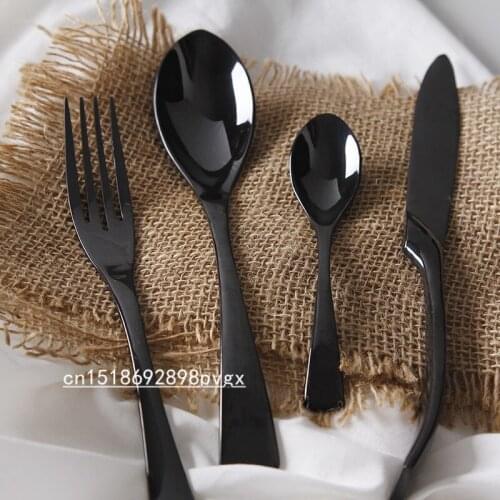 European Black Cutlery Set Stainless Steel Western Food Tableware Sets Fork Steak Knife Dinnerware Set