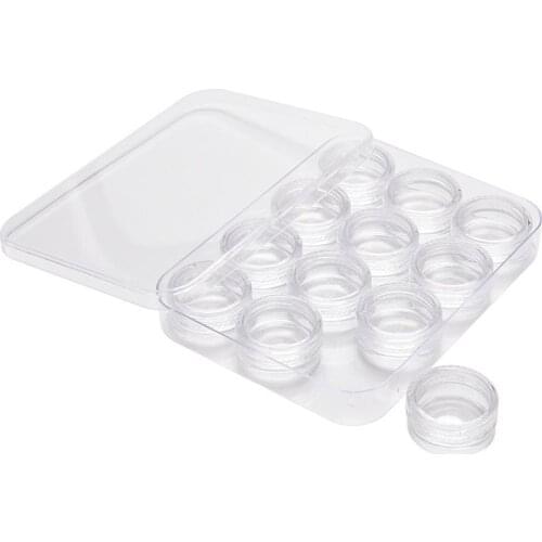 New Transparent 12 Grid Nail Art Storage Box Jewelry Rhinestone Dried Flower Case