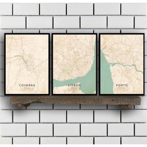 Coimbra Lisbon Porto Portugal Poster