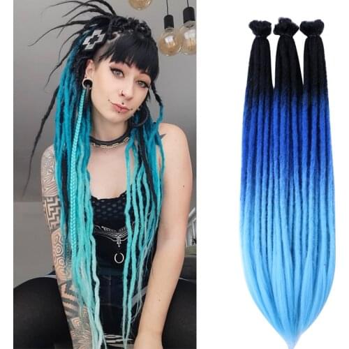 Full Star 22Inch Synthetic Ombre 100% Handmade Men Hair Dreadlocks hair Extensions Jamaican Natural Soft Crochet Braiding Hair