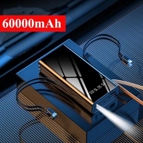 60000mAh Power Bank Portable Charger External Battery Pack Powerbank 60000 mAh for iPhone 12 Pro Huawei Samsung Xiaomi Poverbank