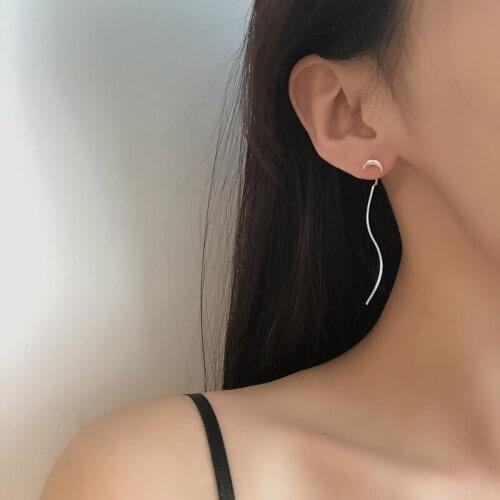 Timlee E150 Simple Flower Aircraft Moon Alloy Ear Line Drop Earrings,Cute Accessories wholesale