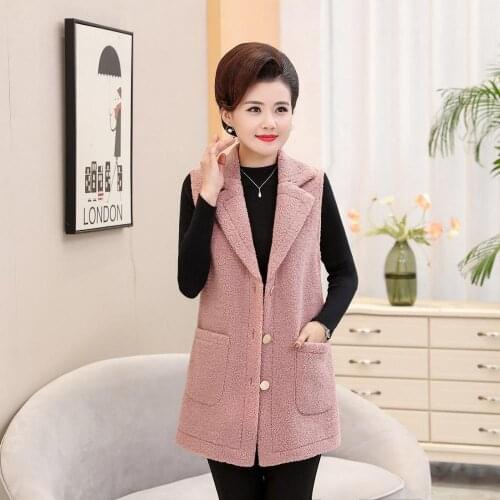 Fluffy Wool Waistcoat Women Fashion Lamb Wool Vest Women Casual Warm Winter Coat Gilet femme