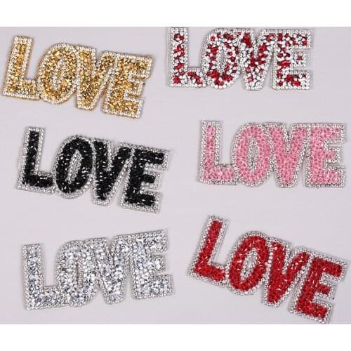 Letter Crystal Diamond Rhinestone Patch Iron on Letter Patches for Clothing Badges Sticker on Clothes Applications DIY Appliques