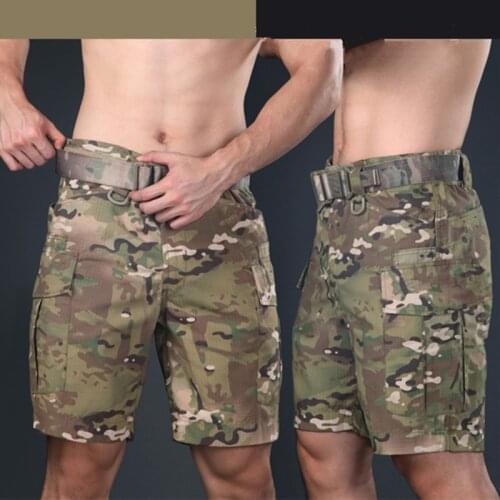Men Military Tactical Camouflage Survival Gear Cargo Short Trouser Summer Outdoor Sports Hunting Hiking Knee Length Fifth Shorts