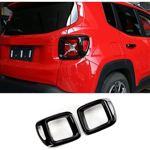 For Jeep Renegade 2015-2018 Black ABS Car Rear Tail Light Lamp Cover Trim Bezel