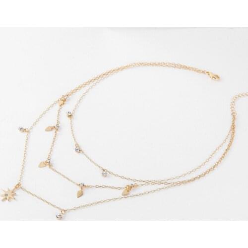 Fever&Free New Fashion Bohemian Multi Layer Necklaces Sexy Women Temperament Crystal Tassels Choker Statement Necklace Wholesale