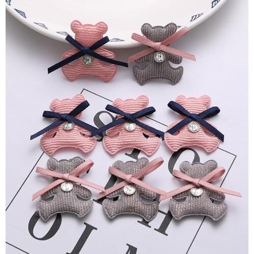 10pcs/lot Bear Padded Appliques For Girls hair accessories,DIY Kid patches for Clothing Craft Sticker DIY Hair Ornament