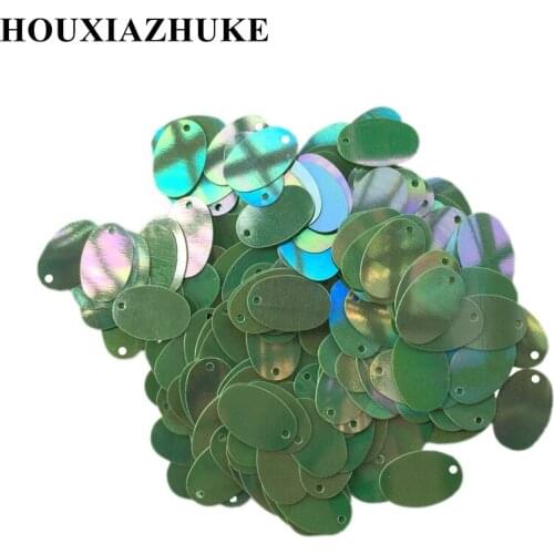 11*16 mm oval shaped cream dark green spangle sequins with single hole 2000 pcs per lot for sewing ornament decoration
