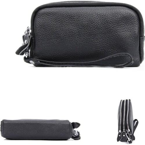 2021 Long Women Leather Wallet 3 Layers Zipper Wristlet Bag Large Capacity Coin Purse Mobile Phone Bag Кошелек Женский Кожаный