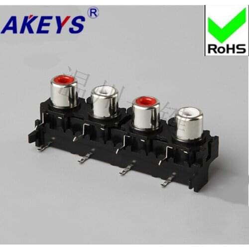 5 PCS AV4-8.4 -14 with core socket 8 foot RCA Block 4 hole PCB welded rosette