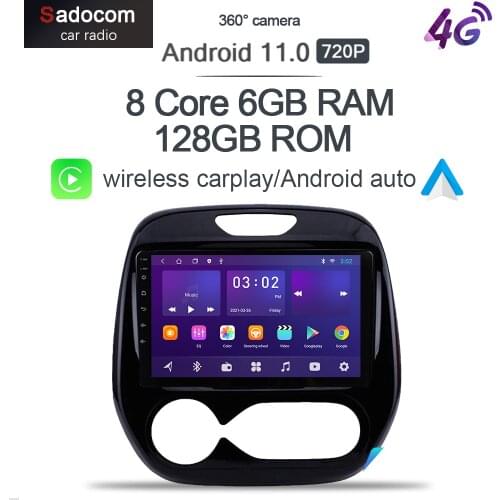 360 6GB+128G wireless Carplay 10.1" Android 10.0 Car DVD Player GPS WIFI Bluetooth RDS Radio For Renault Captur CLIO 2011-2018