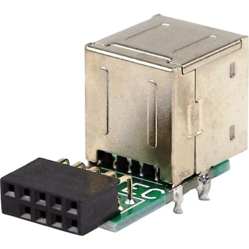 9-Pin Motherboard To 2 Ports Usb 2.0 A Female Internal Header Adapter